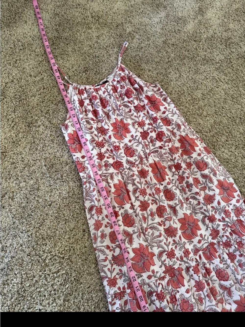 Madison Mathews 100% Cotton Pink Floral Maxi Dress size XS/Small - Picture 11 of 12